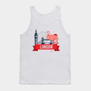 Flamingo in London England Travel Icons Tank Top